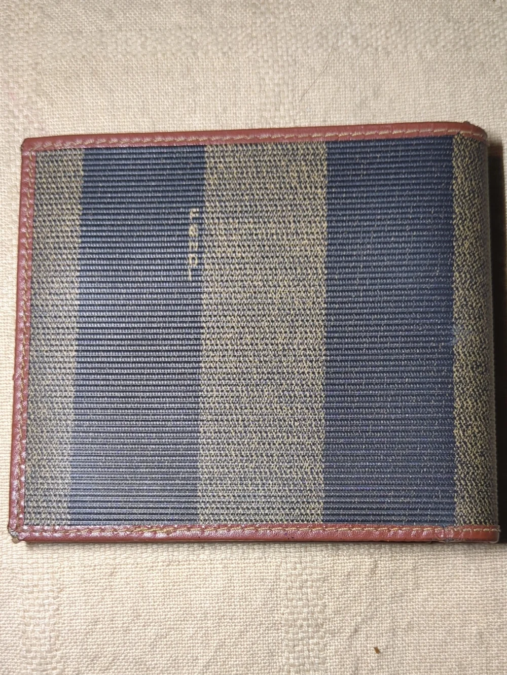 Authentic VINTAGE Fendi Brown / Beige Striped Bi-Fold Men's Wallet NOW ONLY $200